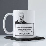 Hediyemen Victor Hugo Esprili Beyaz Kupa Bardak