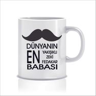 Hediyenza Dünyanın En Yakışıklı Zeki Fedakar Babası Tasarım Kupa Bardak