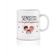 Hediyenza Sen Başıma Gelen En Güzel Şeysin Tasarım Kupa Bardak