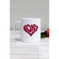 Hedizu Love Kalp Sevgiliye Hediye Beyaz Kupa