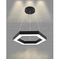 Hegza Lighting Hexagon Siyah Ayarlanabilir Sarkıt 4000K Doğal Beyaz Modern Led Avize