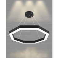 Hegza Lighting Octagon Ayarlanabilir Sarkıt Siyah 4000K Doğal Beyaz Modern Led Avize