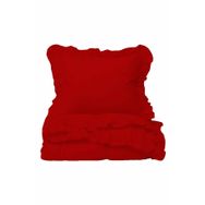 Helen George Vintage Fırfırlı Siyah Kırmızı Çift Kişilik Nevresim Takımı - HFR002