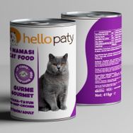 Hello Paty Gurme Kuzu Dana ve Tavuk Eti Aromalı Yaş Konserve 24x415 gr Kedi Maması