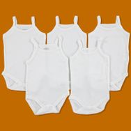 HelloBaby 5'li Beyaz İp Askılı Seti Unisex Body