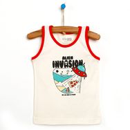 HelloBaby Basic Erkek Bebek Ekru Atlet T-shirt