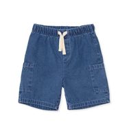 HelloBaby Erkek Bebek Denim Şort Bağcıklı Reçme - Açık Mavi