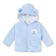 HelloBaby Erkek Bebek Hırka Hayvan Baskılı Çıtçıtlı Kapüşonlu Uzun Kol - Mavi