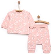 HelloBaby Yenidoğan Zıbın Rahat Bel Patiksiz Alt Unisex Pembe 2'li Takım