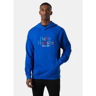 Helly Hansen Core Graphic Mavi Kapüşonlu Erkek Sweatshirt