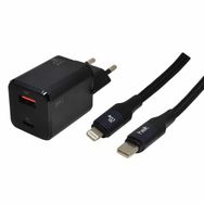 Helt HT-HCH03 Siyah 33W GAN PD+QC 3600 mAh Type-C Lightning Kablo ve Şarj Aleti