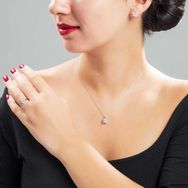 HepNaturel Starlight Diamond Pırlanta Montür Aşk Temalı 925 Ayar Gümüş Bayan Tektaş Yüzük