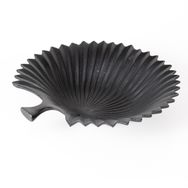 Herdekora Siyah 36x8x35 cm Dekoratif Metal Yaprak Kase