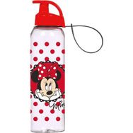 Herevin Kırmızı Şeffaf Minnie Mouse Lisanslı 500 ml Askılı Suluk