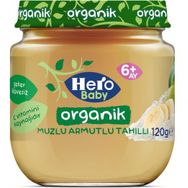 Hero Baby 120 gr Organik Muzlu Armutlu Tahıllı Kavanoz Maması