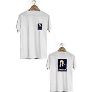 Hero Tasarım BLL1139 Beyaz Sharlock Holmes Ön Arka Baskılı Bisiklet Yaka Kısa Kollu Erkek T-shirt