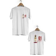 Hero Tasarım BLL1208 Beyaz Alisson Becker Bisiklet Yaka Kısa Kollu Unisex T-shirt