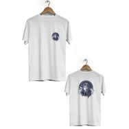 Hero Tasarım BLL1383 Çiçekli Ön Arka Baskılı Bisiklet Yaka Kısa Kol Beyaz Kadın T-shirt