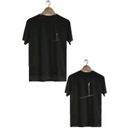 Hero Tasarım BLL1401 İpin Üstünde Yürüyen Adam Siyah Ön Arka Baskılı Bisiklet Yaka Kısa Kollu Erkek T-shirt