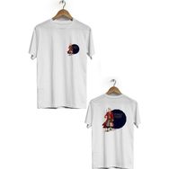 Hero Tasarım BLL1425 Beyaz Yunus Emre Ön Arka Baskılı Erkek T-shirt