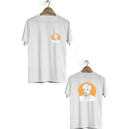 Hero Tasarım BLL1442 Beyaz Ön Arka Baskılı Erkek T-shirt