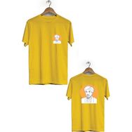 Hero Tasarım BLL1442 Sarı Ön Arka Baskılı Erkek T-shirt