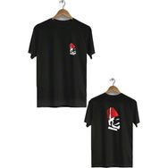 Hero Tasarım BLL1501 Siyah Türk Erkeği Ön Arka Baskılı Bisiklet Yaka Kısa Kollu Erkek T-shirt