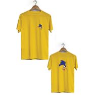 Hero Tasarım BLL151 Sarı Ördek Ön Arka Baskılı Bisiklet Yaka Kısa Kollu Erkek T-shirt