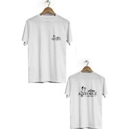 Hero Tasarım BLL1514 10 Kasım Ön Arka Baskılı Bisiklet Yaka Kısa Kollu Beyaz T-shirt