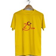 Hero Tasarım BLL1524 29 Ekim Bisiklet Yaka Kısa Kollu Sarı T-shirt