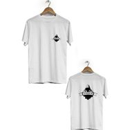 Hero Tasarım BLL1599 Beyaz Urban Ön Arka Baskılı Bisiklet Yaka Kısa Kollu Erkek T-shirt