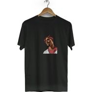 Hero Tasarım BLL1637 2Pac Bisiklet Yaka Kısa Kollu Siyah T-shirt