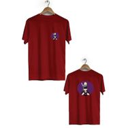 Hero Tasarım BLL1667 Bordo Şehinşah Ön Arka Baskılı Bisiklet Yaka Kısa Kollu Erkek T-shirt