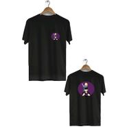 Hero Tasarım BLL1667 Siyah Şehinşah Ön Arka Baskılı Bisiklet Yaka Kısa Kollu Erkek T-shirt