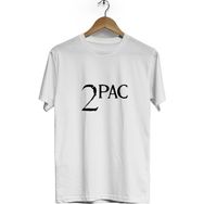 Hero Tasarım BLL1698 2Pac Bisiklet Yaka Kısa Kollu Beyaz T-shirt