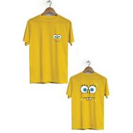 Hero Tasarım BLL1716 Sarı Sunger Bob Ön Arka Baskılı Erkek T-shirt