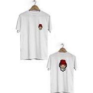 Hero Tasarım BLL1725 Beyaz Turkish Gamer Ön Arka Baskılı Erkek T-shirt