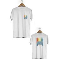 Hero Tasarım BLL1731 Beyaz Gamer Ön Arka Baskılı Bisiklet Yaka Kısa Kollu Erkek T-shirt