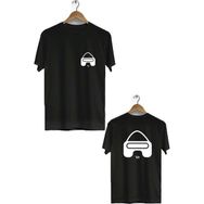 Hero Tasarım BLL1737 Siyah VR Ön Arka Baskılı Erkek T-shirt