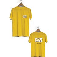 Hero Tasarım BLL1754 Sarı Game Over Ön Arka Baskılı Bisiklet Yaka Kısa Kollu Erkek T-shirt