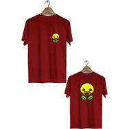 Hero Tasarım BLL1778 Bordo Ördek Ön Arka Baskılı Erkek T-shirt