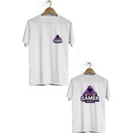 Hero Tasarım BLL1795 Beyaz Gamer Esports Ön Arka Baskılı Bisiklet Yaka Kısa Kollu Erkek T-shirt