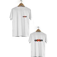 Hero Tasarım BLL1796 Beyaz Gamer Ön Arka Baskılı Bisiklet Yaka Kısa Kollu Erkek T-shirt