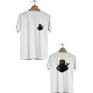 Hero Tasarım BLL1813 Beyaz Game Soldier Ön Arka Baskılı Bisiklet Yaka Kısa Kollu Erkek T-shirt