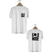 Hero Tasarım BLL1816 Beyaz Good Mode Ön Arka Baskılı Bisiklet Yaka Kısa Kollu Erkek T-shirt