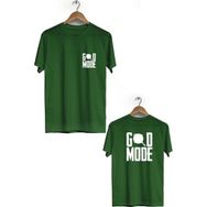Hero Tasarım BLL1816 Haki Good Mode Ön Arka Baskılı Bisiklet Yaka Kısa Kollu Erkek T-shirt