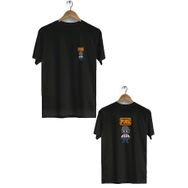 Hero Tasarım BLL1819 Siyah Pubg Ön Arka Baskılı Bisiklet Yaka Erkek T-shirt