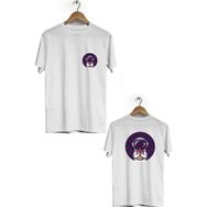 Hero Tasarım BLL1848 Beyaz Space Drink Ön Arka Baskılı Erkek T-shirt