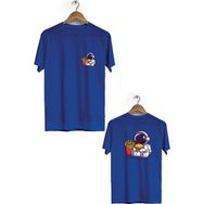 Hero Tasarım BLL1861 Lacivert Space Eat Ön Arka Baskılı Erkek T-shirt