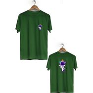 Hero Tasarım BLL1865 Haki Space Acrobat Ön Arka Baskılı Erkek T-shirt
